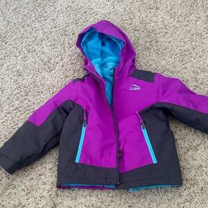 L.L. Bean Kids' Jacket in Purple and Black with Blue Accents